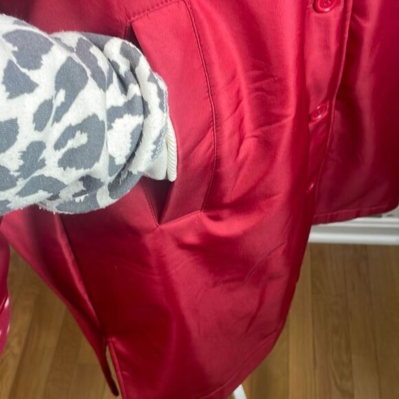 Unbranded Red Polka Dot Fleece Lined Jacket sz XL - Picture 4 of 10